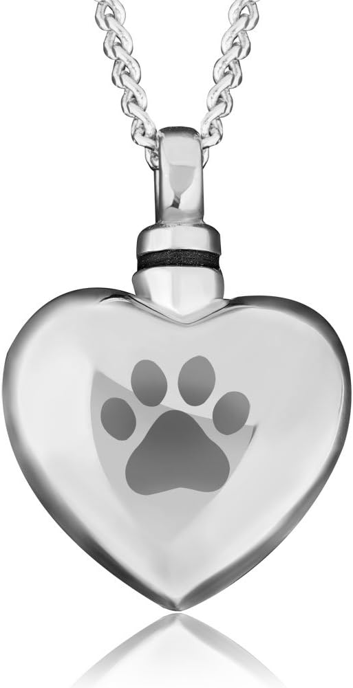 Uniqueen Cremation Jewellery Heart Urn Ashes Pendant Necklace Keepsake Memorial Stainless Steel