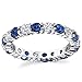 Sterling Silver 925 Eternity Ring Engagement Wedding Band With Simulated Sapphire Blue Color Cubic Zirconia 8