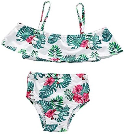 Baby Girl Swimsuit Floral Ruffles Tube Top+Short Bottoms Bathing Suit Bikini Set Swimwear
