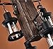 Joypeach 4 Heads Industrial Vintage Retro Round Wooden Metal Painting Color Chandelier Lamp for The Home/Hotel/Garage Decorate Lighting Fixture 110V-120V