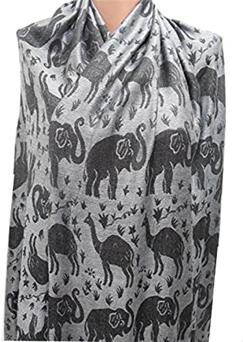 Elephant Scarf Gray Scarf Shawl Oversize Scarf Large Cowl Animal Scarf