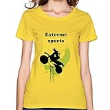 JeFF Lady Crosscountry Motorcycle T-shirt Yellow X-Large