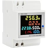 Digital Single Phase Energy Meter Tester Electricity Usage Monitor AC 110V 40V~300V 100A Ampermeter Power Voltmeter Ammeter Voltage Amps Watt Kwh Frequency Power Factor Meter Multimeter (Built-in CT)