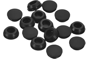 uxcell 15Pcs Silicone Plugs, Rubber Round Snap in Locking Hole Plugs for 12-13mm Hole, Hole Stoppers Waterproof Hole Plug for Metal Tube, Furniture End Caps Inserts, Black