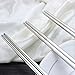 LIUNA Reusable Metal Chopsticks 304 Stainless Steel Chopsticks 9 Inch Mirror Polish Square Chop stick 5 Pairs Gift Set