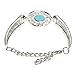 Diamondo Retro Turquoise Bracelets Women Carved Handicraft Sterling Silver Adjustable