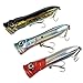 THKFISH Top Water Fishing Lures Saltwater Popper Lures Tuna Poppers GT Poppers Fishing Hard Lures Blue Red Yellow Blacksilver
