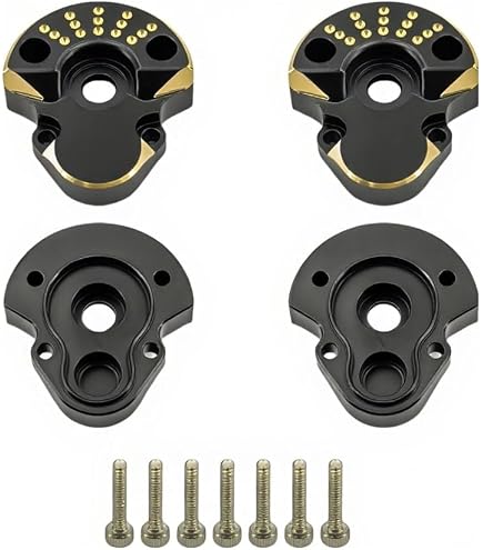 Pothyes Black Coated Brass Steering Knuckle & Portal Set For Redcat Ascent-18 – 50g Weight Upgrade For Crawling