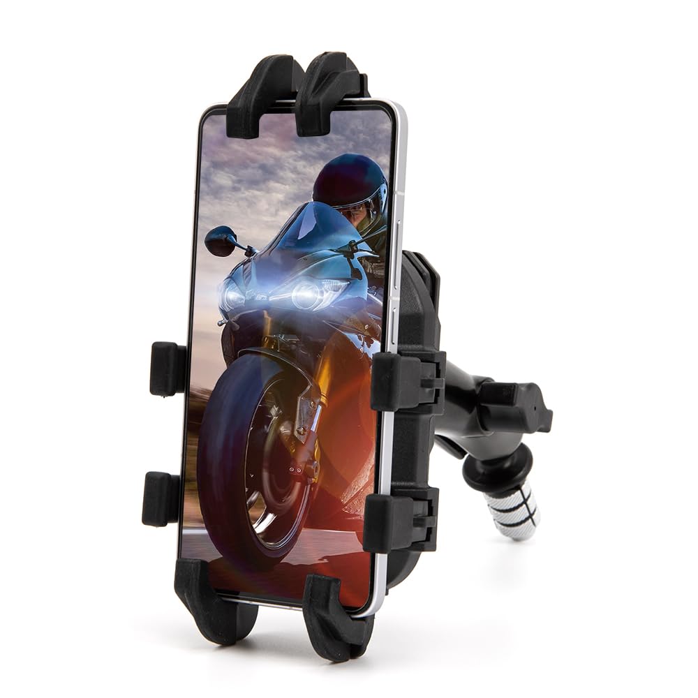 evomosa Motorcycle cell phone holder GPS holder for 4'' - 7'' smartphone Fits all motorcycles with holes 12mm-24mm For R1 R6 F5 CBR650F VFR1200 Vfr800 GSX-R750 (C)