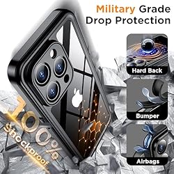 Temdan for iPhone 14 Pro Case Waterproof, [Built-in