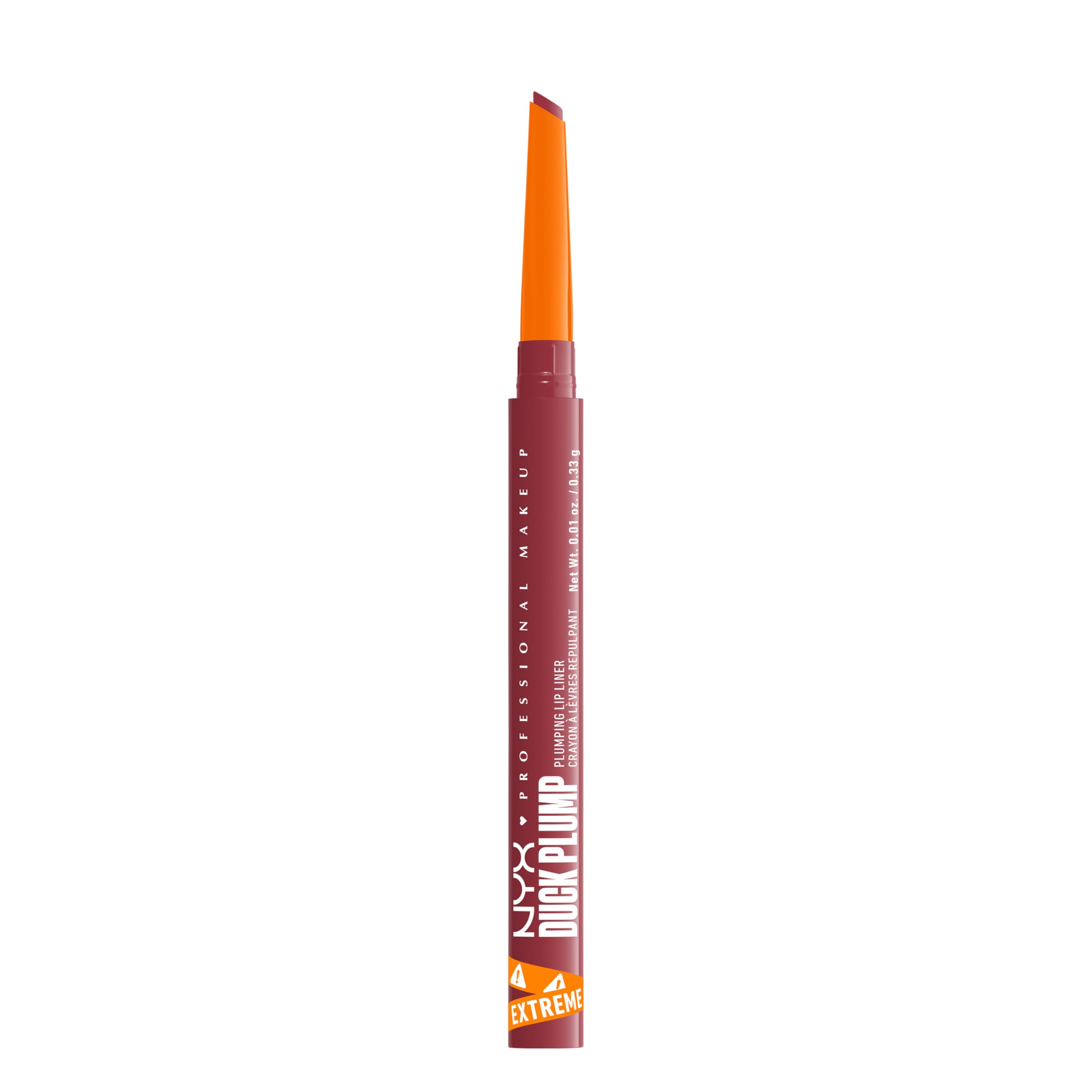 NYX Professional Makeup Plumping Lip Liner, Lip Liner, Up To 10 HR Wear, Matte Finish, Duck Plump, Flirty Flip, Achieve Fuller & Beautifully Defined Lips
