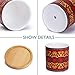 Greenaholics Succulent Pots - 3 Inch Morocco Pattern Cylinder Ceramic Planters for Small Succulent, with Bamboo Saucers, Set of 3
