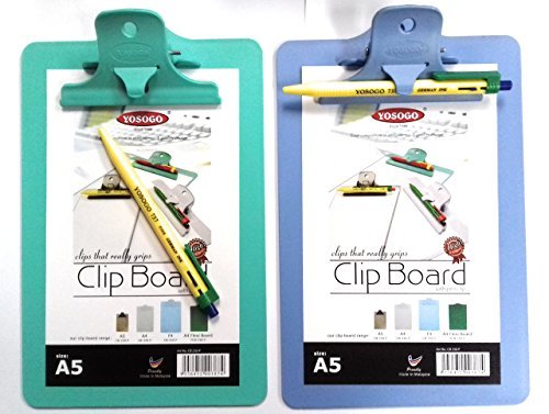 Yosogo Clipboard, Assorted Colour - Pack of 2 (Assorted, A5)