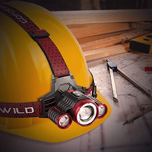 GOFORWILD Rechargeable Headlamp, Brightest 2000 Lumens LED Work Headlight,18650 USB Waterproof