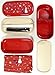 OSK Japanese Traditional Rabbit Moon Bento Box Set, Includes 620ml 2-Tier Bento Box, Chopsticks, Bento Bag, Red