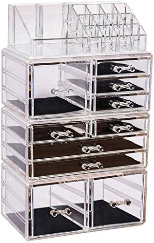 Amazon Com Sooyee Stackable Clear Makeup Organizer 4 Pieces