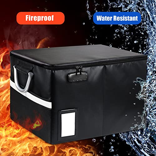Fireproof File Box with Lock, Waterproof File Storage Organizer Anti