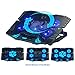 Rosewill Gaming Laptop Cooler Notebook Cooling Pad, 5 Silent Blue LED Fans w/Powerful Air Flow, Control Panel w/LCD Screen, Portable Height Adjustable Laptop Stand, Comfortable for Wrists