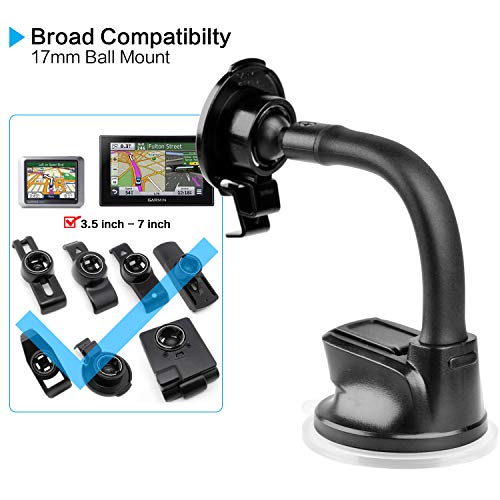 GPS Suction Cup Mount for Garmin [5 Inch Gooseneck Arm], Replacement GPS Dash Dashboard Windshield Window Car Holder for Garmin Nuvi Dezl Drive Drivesmart Zumo Driveassist DriveLuxe StreetPilot RV - Thumbnail 6