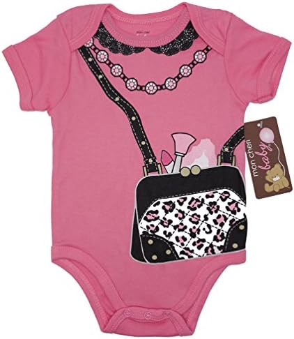 Mon Cheri Baby The Chic Handbag Funny Baby Girl Boy Unisex Infant Funny Dress Up BodySuits. , Pink , 0-3