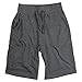 Urban Boundaries Mens Long Elastic Waist Drawstring Casual Shorts (Charcoal, X-Large)