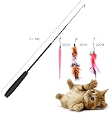 GOLDGE Cat Toys Long Lasting Retractable Wand with 15 Replacements view 4