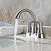 PARLOS Bathroom Faucet Two-Handle Centerset Design with Pop-up Drain and Faucet Supply Lines, Brushed Nickel,Demeter 13625