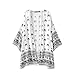 Sannysis Women Coat Elephant Printed Kimono Cardigan Tops Blouse Cover up White