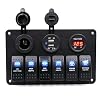 TurnRaise-6-Gang-Waterproof-Car-Auto-Boat-Marine-LED-Rocker-Switch-Panel-Circuit-Breakers-w-Digital-Voltmeter-12V-Cigarette-Socket-Double-USB-Power-Charger-Adapter TurnRaise-6-Gang-Waterproof-Car-Auto-Boat-Marine-LED-Rocker-Switch-Panel-Circuit-Breakers-w-Digital-Voltmeter-12V-Cigarette-Socket-Double-USB-Power-Charger-Adapter