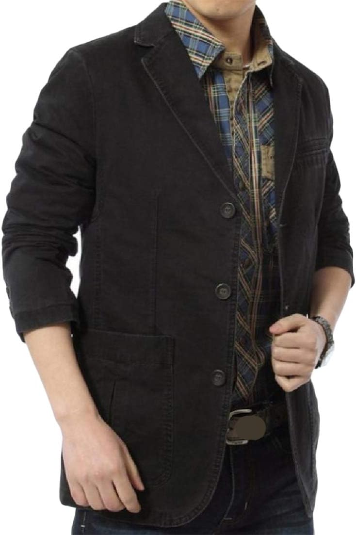 CMCYY Mens Long Sleeve Outer Wear Vintage Tops Coat Notched Lapel Jacket