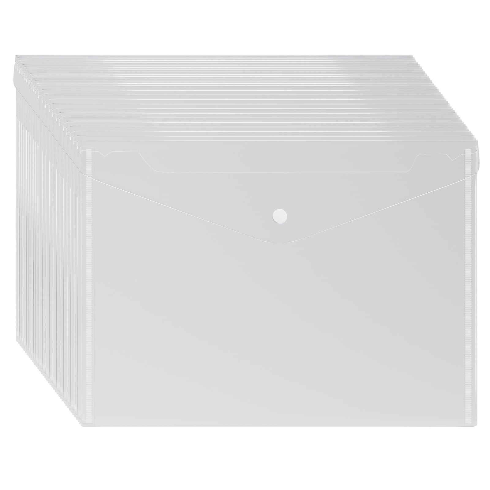 Clear A4 Plastic Wallets 38 Pcs - A4 File Document Paperwork Folder Popper Pocket Wallet with Button - AVARTEK