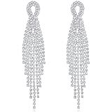 DMI Gorgeous Jewelry Alloy Rhinestone Prom Party Fringe Tassel Dangle Earrings