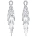 DMI Gorgeous Jewelry Alloy Rhinestone Prom Party Fringe Tassel Dangle Earrings