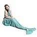 Kpblis Knitted Mermaid Tail 71-Inch-by-35-Inch Blanket Blue
