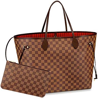 BELIKSTORE Ladies Shopper Checkered Handbag Neverfull Style Canvas Tote Bag for Women Top Handle Ladies Girls Shoulder Bag Water Resistant Lightweight Fashion Satchel Purse by ROMAN BELIKOV