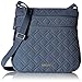 Vera Bradley Women's Microfiber Triple Zip Hipster Crossbody Purse, Charcoal Gray, One Size