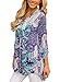 Chase Secret Womens Floral Printed V Neck Loose Caual Cuffed 3 4 Sleeve Blouses X-Large Purple