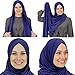 Cotton head scarf, instant black hijab, ready to wear muslim accessories for women, Sapphire, One Size