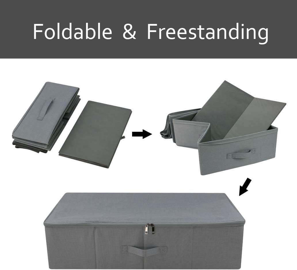 iwill CREATE PRO Under Bed Storage Container, Underbed Shoe Storage Organizer Box with Lid,Dark Gray: Home & Kitchen