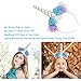 Unicorn Headband, HMGOOD Unicorn Headband Horn Headdress Glitter Ears for Kids Birthday Halloween Christmas Party Birthday Cosplay Costume White