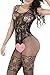 Sexy Strap Floral Open Fishnet Bodystocking Plus Size Bodysuit for Women