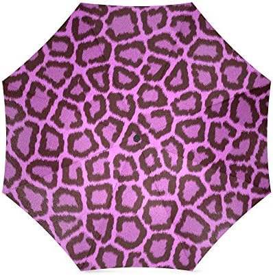 Leopard Fur Print, Jaguar Print, Cheetah Print Folding Rain Umbrella/Parasol/Sun Umbrella, 8 Ribs