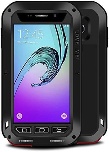 Galaxy A3100 Case, Tank Extreme Hard Gorilla Glass Luxury Aluminum Alloy Protective Metal Water Resistant Shockproof Military Bumper Heavy Duty Cover Shell Case for Samsung A3100 A310F A3 (Black)