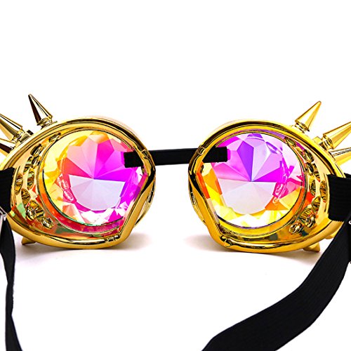 Careonline Vintage STEAMPUNK GOGGLES&Glasses Bling Lens Rustic Goth COSPLAY PARTY Rivets