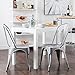 BELLEZE 2pc Modern Style Dining Chairs w/Back Stackable Chairs, Silver
