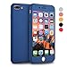 iPhone 7 Plus Case, VANSIN 360 Full Body Protection Hard Slim Case Coated Non Slip Matte Surface with Tempered Glass Screen Protector for Apple iPhone 7 Plus (5.5-inch) - Navy Blue