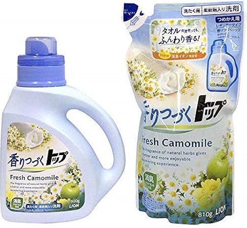 Amazon ノーブランド品 本体つめかえセット 香りつづくトップ 蛍光剤無配合 柔軟剤入り液体洗濯洗剤 本体900g 詰め替え810g フレッシュカモミール ノーブランド品 液体洗剤 Amazon ノーブランド品 本体つめかえセット 香りつづくトップ 蛍光剤無配合 柔軟剤入り液体洗濯洗剤 本体900g 詰め替え810g フレッシュカモミール ノーブランド品 液体洗剤