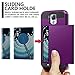 Galaxy S4 Case, Vofolen Dual-Layer Shock Absorbent Galaxy S4 Wallet Case Snap-on Rugged Rubber Cover Bumper Soft Armor + Anti-Scratch Hard Cover Protective Shell for Galaxy S4 (Purple)
