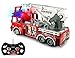 Liberty Imports 13-Inch Big RC Rescue Fire Engine Truck Remote Control Toy with Foot Pedal Control, Extending Ladder, Flashing Lights and Sounds