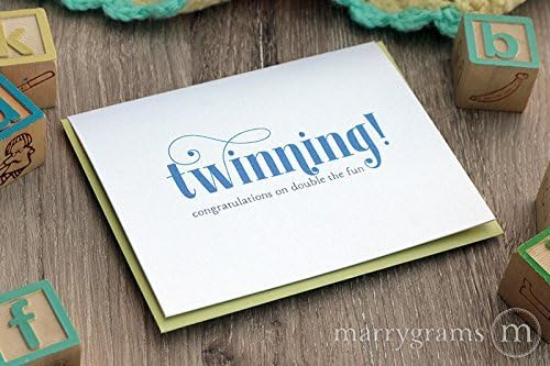 Twinning, New Baby, Expecting Twins Baby Shower Greeting Card, Newborn Babies